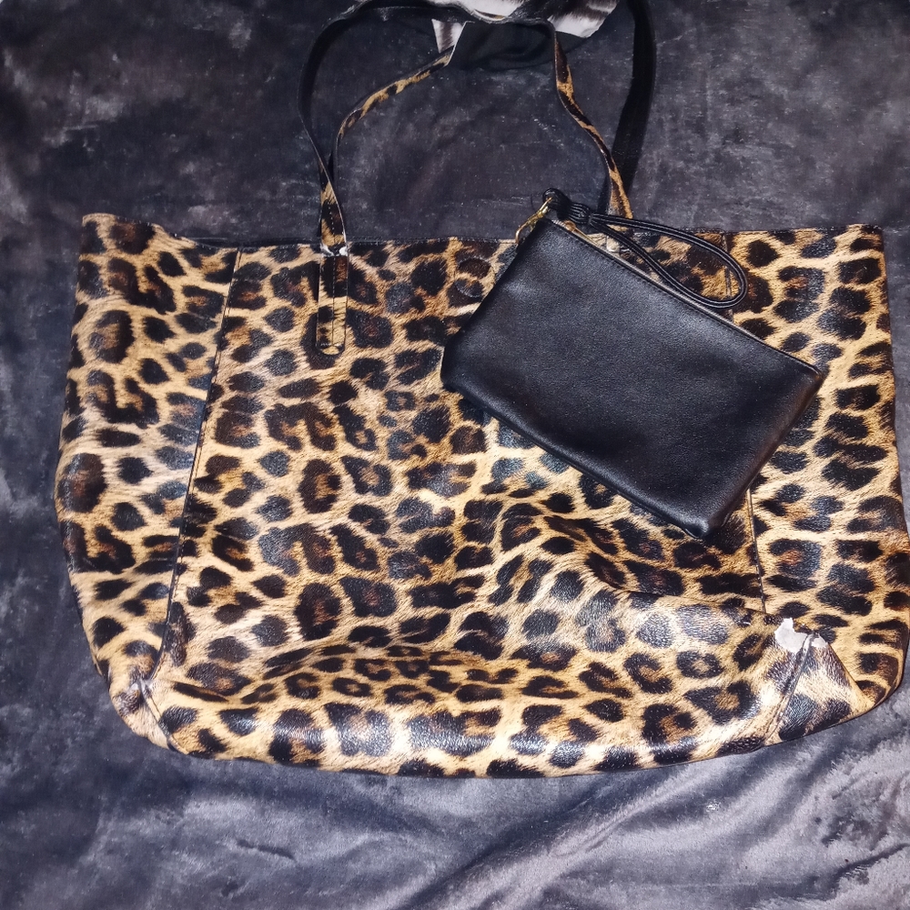 Leopard print tote